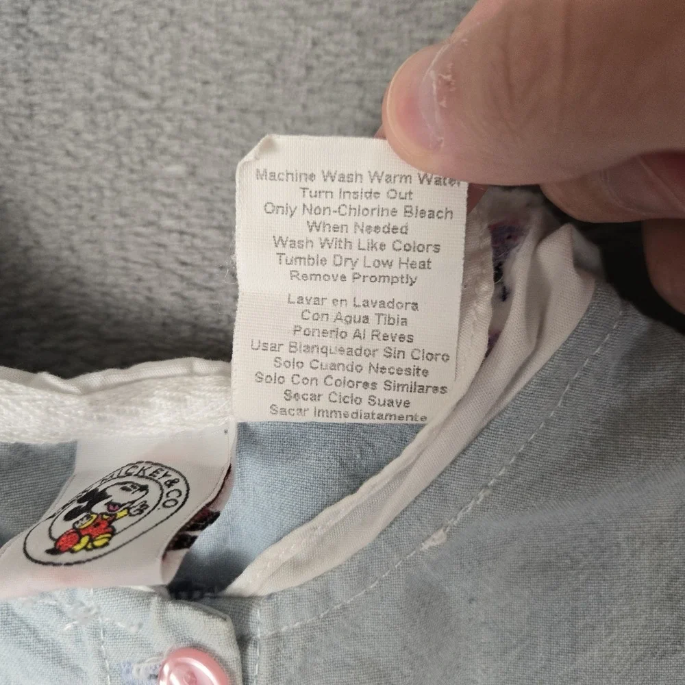 Vintage Disney Baby Mickey & Co. Minnie Mouse Blue Denim Coveralls 24 Months‎